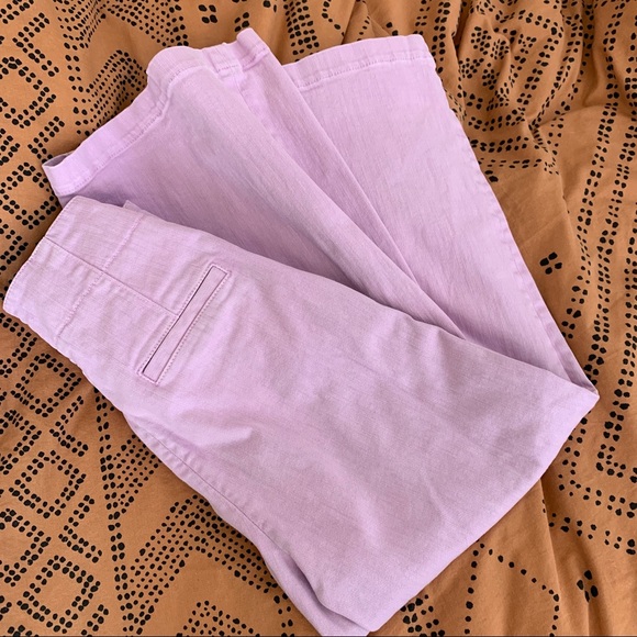 Tibi Womens Cotton Wide Leg High Rise Cropped Jeans Lavender Purple 0 - Picture 2 of 7